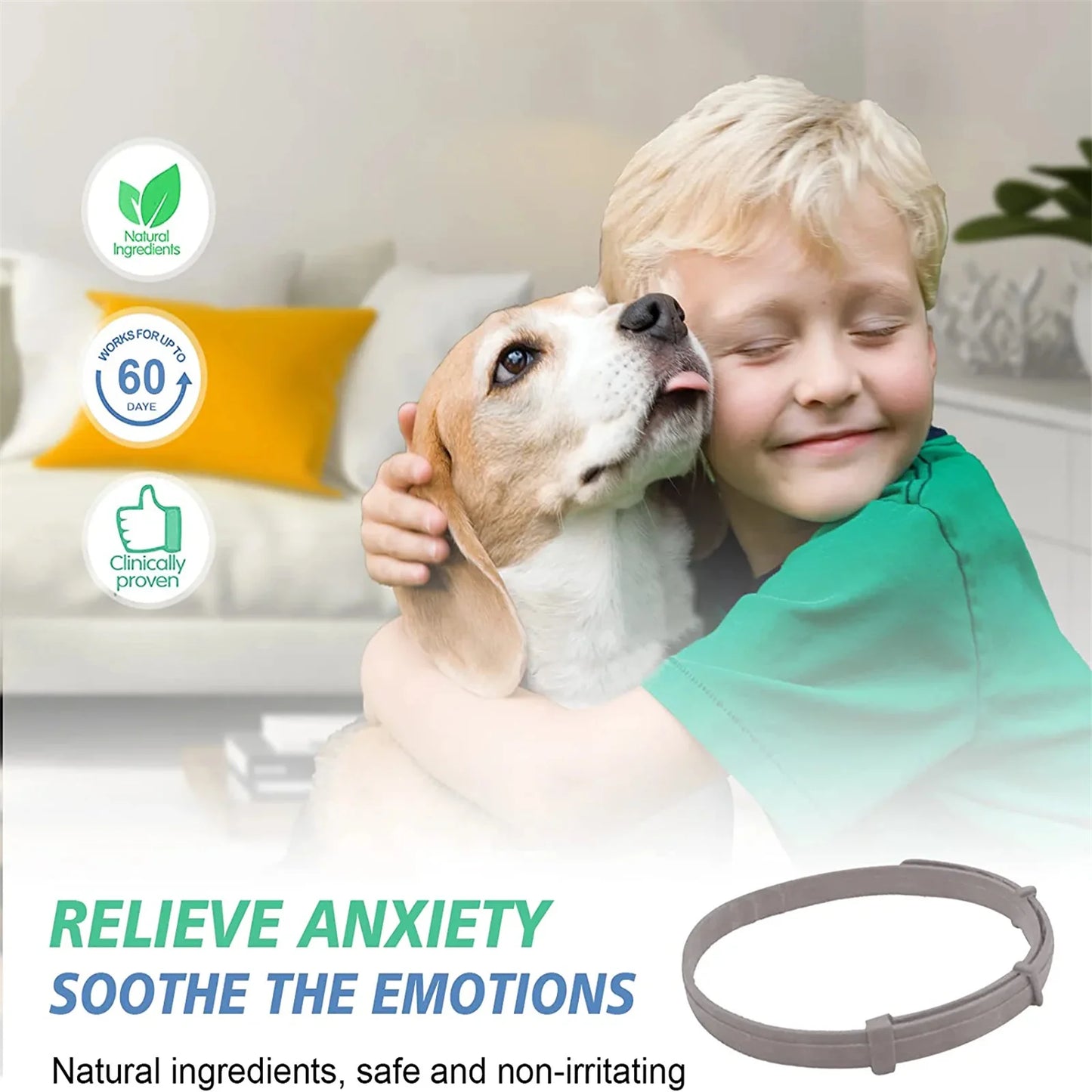 Pet Calm  Adjustable Neck Strap Relieve Anxiety Remove Restlessness Protection Relax  Supplies